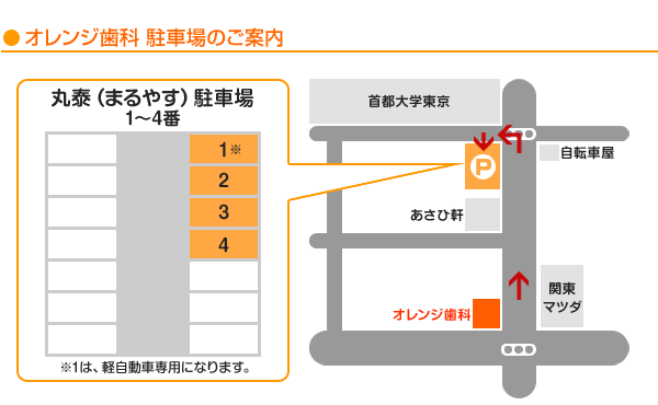 オレンジ歯科 駐車場のご案内